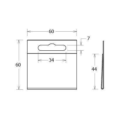 Porte étiquette plat perforé 60x60